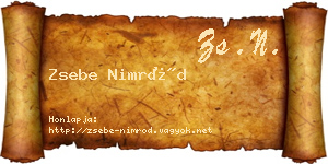 Zsebe Nimród névjegykártya